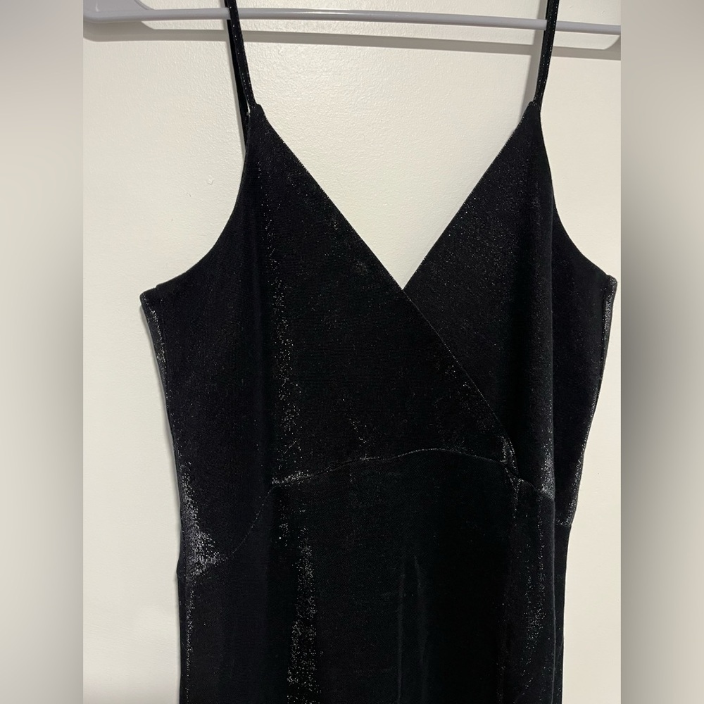 Federica Tosi Black Shimmer Sleeveless V Neck Evening Gown Sz S NWT $355 - Picture 8 of 10